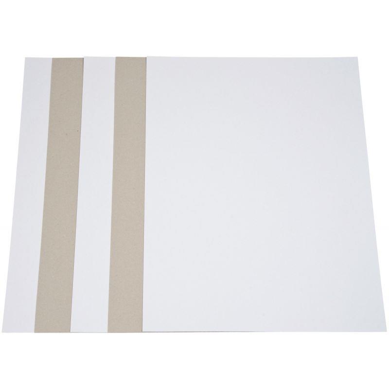 Image de  Paquet de 5 feuilles de carton 1 côté blanc, 1 côté gris format 50 x 65 cm, 640 gr 