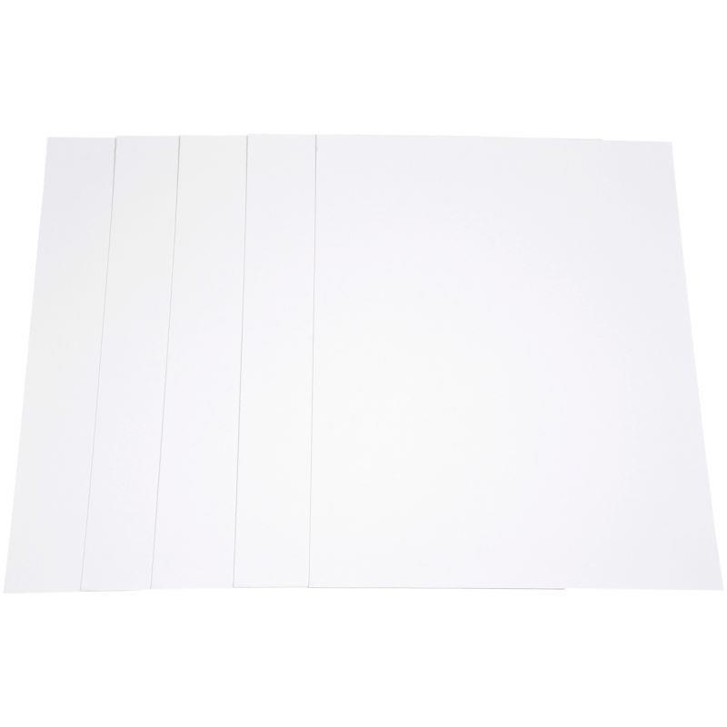 Image de  Paquet de 5 feuilles de carton épais, 2 côtés blancs, format 50 x 65 cm, 1005g 