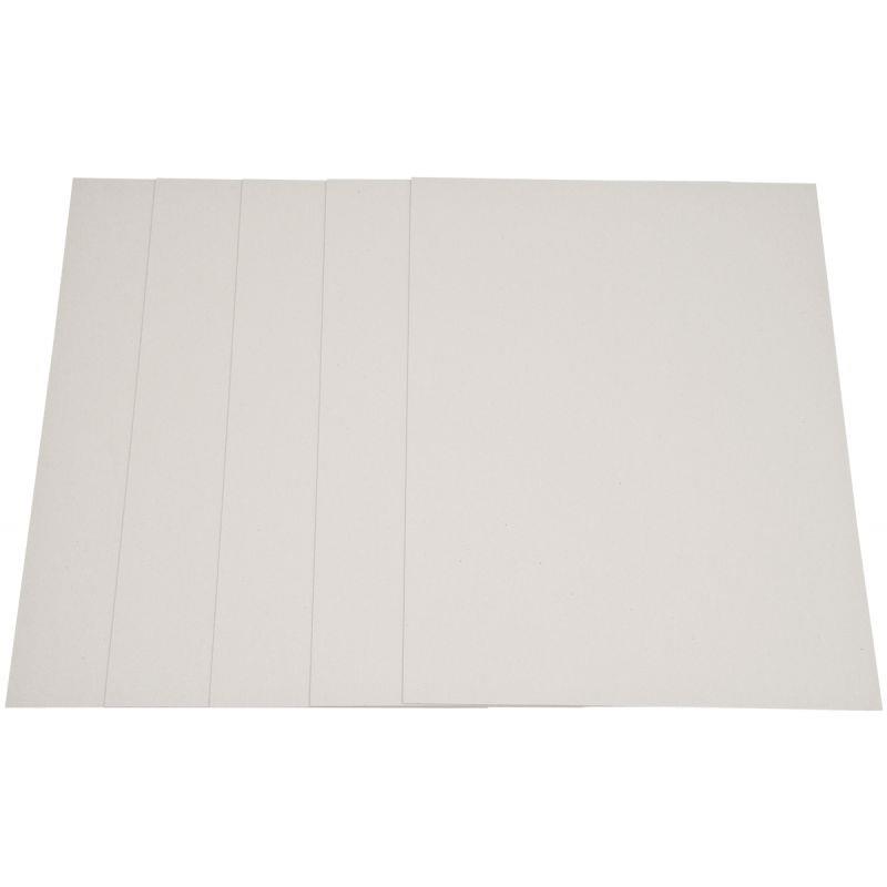 Image de  Paquet de 5 feuilles de carton épais, 2 côtés gris, format 60 x 80 cm, 1230 g épaisseur 2 mm 
