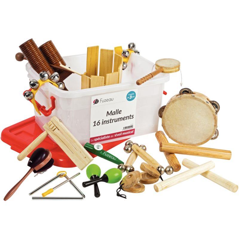 Image de  Malle rouge avec 16 instruments de musique 