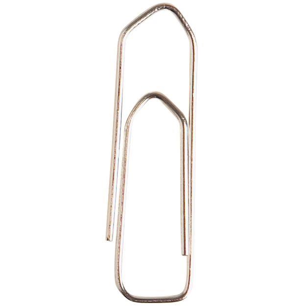 Image de  Boîte de 1000 trombones 32 mm bout chevron nickelé 