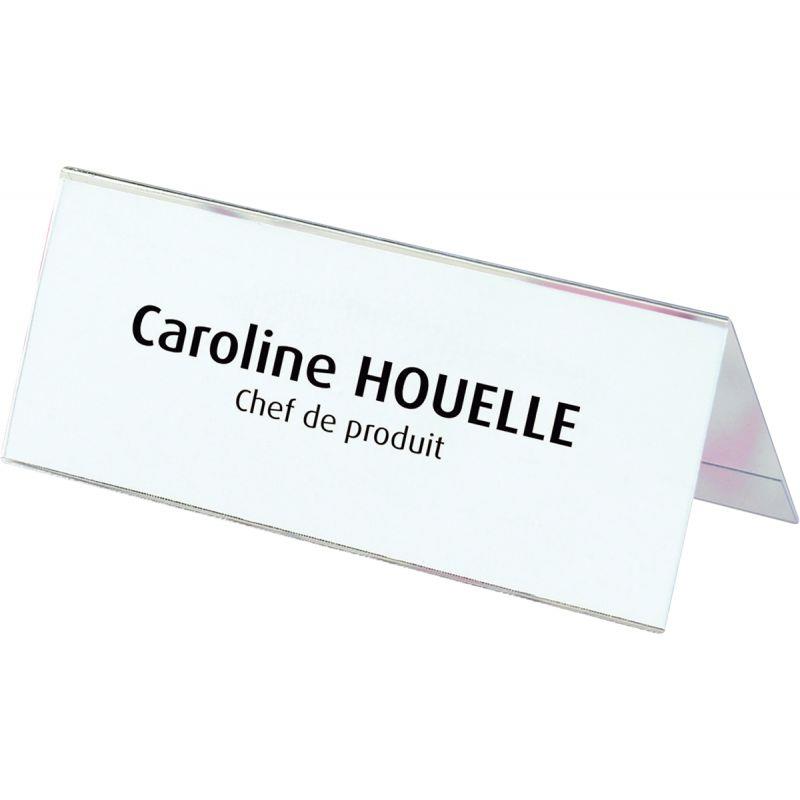 Image de  Boite de 25 chevalets plastique porte-nom 60 x 250 mm 