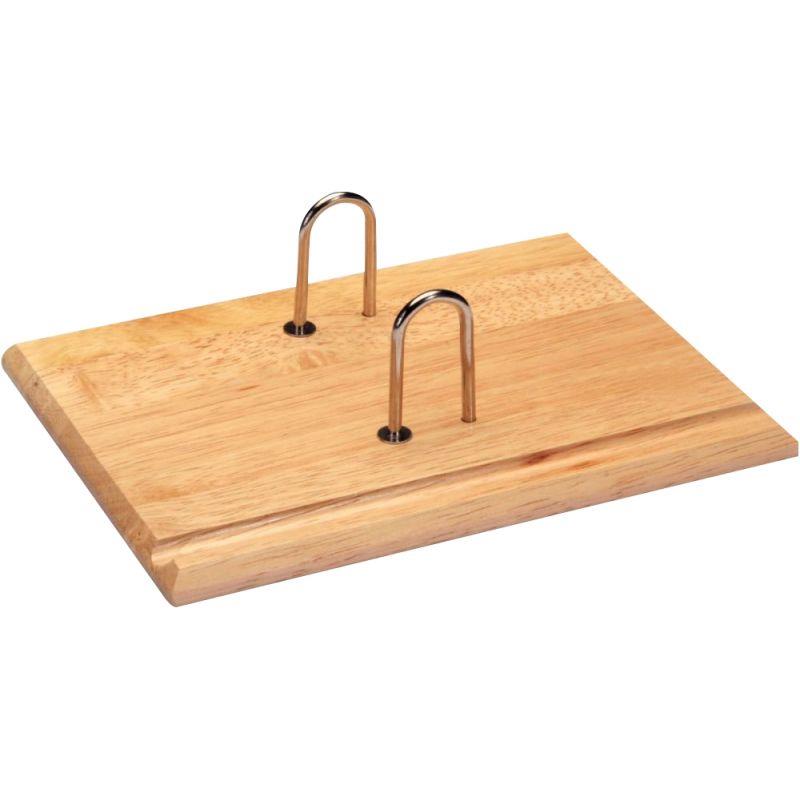 Image de  Socle en bois verni 2 anneaux métal 