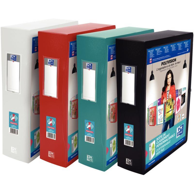 Image de  Boite de classement personnalisable en polypropylène POLYVISION dos 8 cm, coloris assortis 