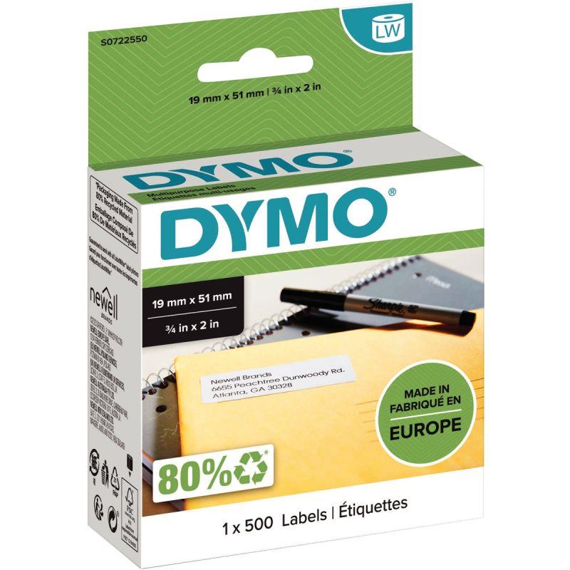 Image de  Boite de 1 rouleau de 500 étiquettes 19 x 51 mm multi-usage adhésif semi-permanent 