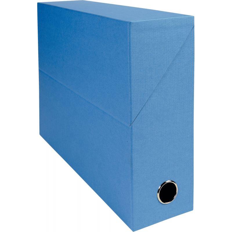 Image de  Boite de transfert papier toilé, dos 9 cm, bleu clair 