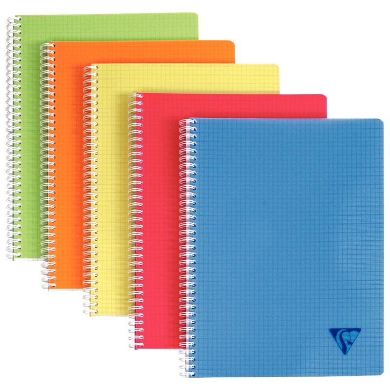 Image de  Cahier à reliure intégrale 180 pages LINICOLOR FRESH, format A4, quadrillé 5x5 