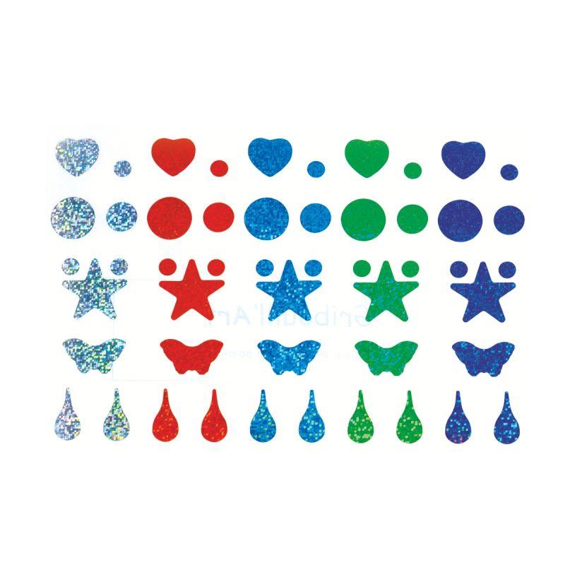 Image de  Blister de 575 gommettes holographiques assorties 