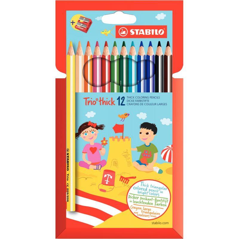Image de  Étui de 12 crayons de couleur Trio assortis 