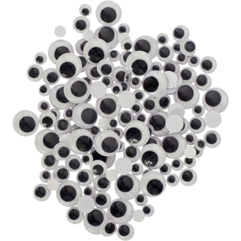 Image de  Sachet de 150 yeux mobiles adhésifs. 3 diamètres assortis 