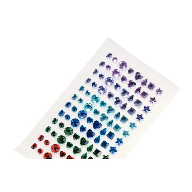 Image de  Lot de 96 strass autocollants, imitation pierres précieuses assortis 