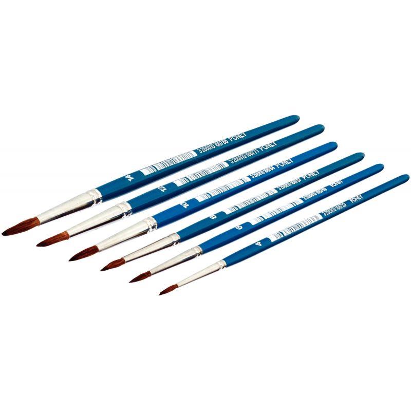 Image de  Pot de 144 pinceaux en poils de poney 24 pièces par 6 tailles assorties (n° 4, 6, 8, 10, 12 et 14) 