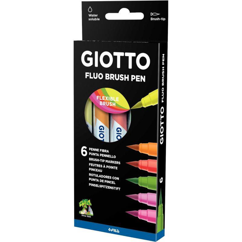 Image de  Etui de 6 feutres Soft Brush fluo 