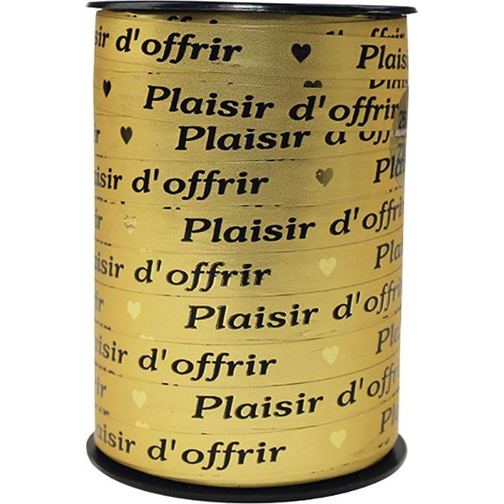 Image de  Bobine de bolduc Plaisir d''offrir 250mx10mm couleur or 