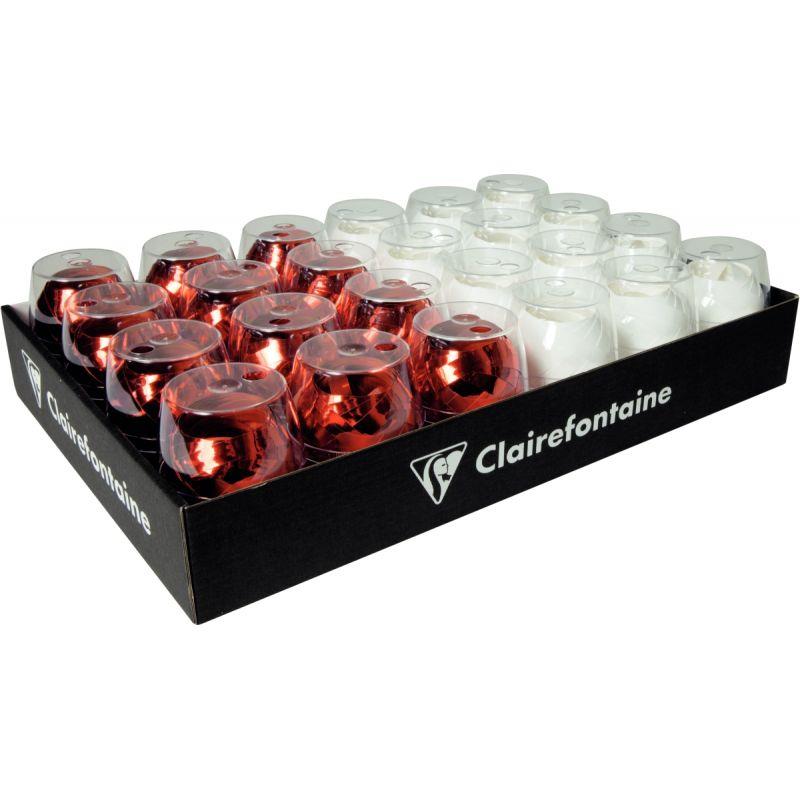Image de  Lot de 24 bobines de bolduc 10mx7mm rouge/blanc métallisé 