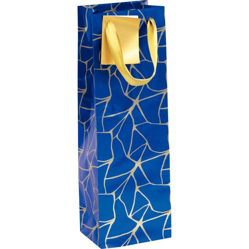 Image de  Paquet 5 sacs cadeaux format bouteille nuit bleutée 