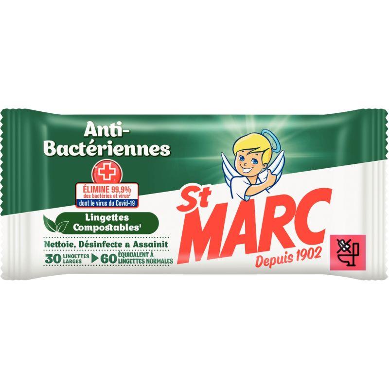 Image de  Paquet de 30 lingettes ST MARC antibactériennes 
