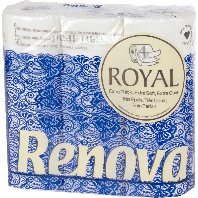 Image de  Lot de 9 rouleaux papier hygiènique Royal 4 plis 