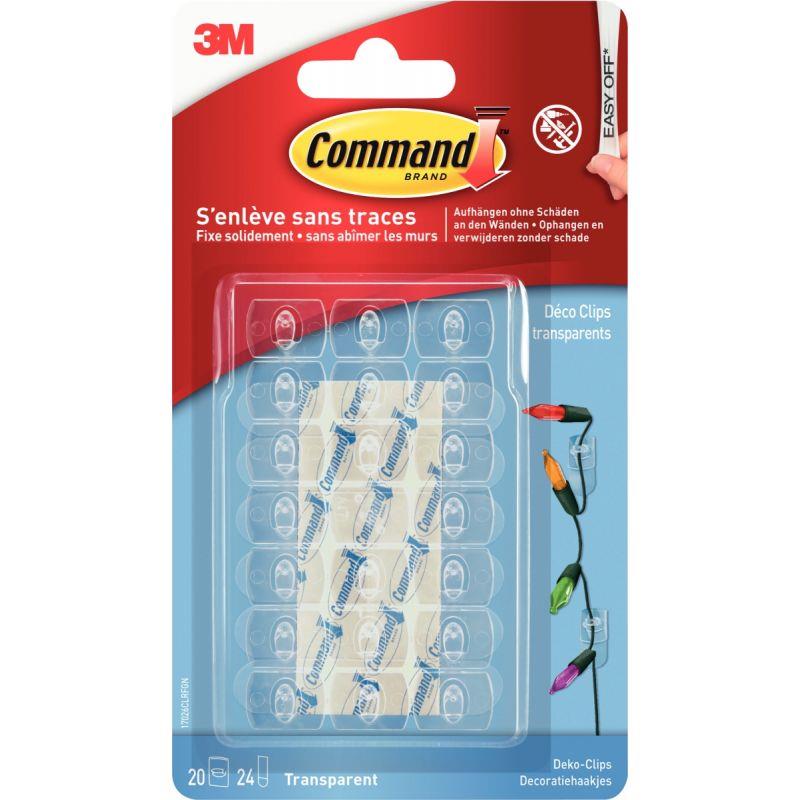 Image de  Blister de 20 clips adhésifs transparents légers 