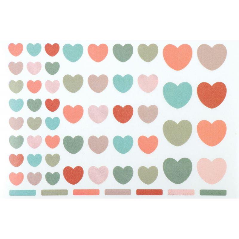 Image de  Pochette 624 gommettes coeurs couleur nordique 
