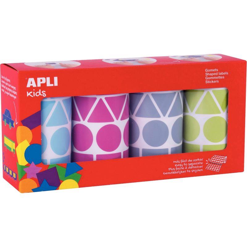 Image de  Lot de 4 rouleaux gommettes géométriques couleur fun 