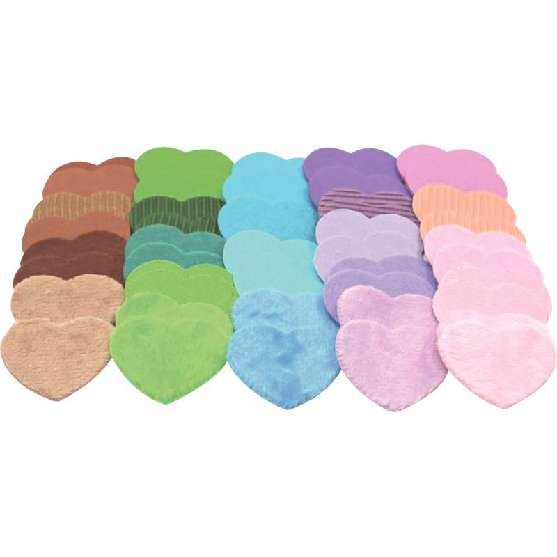 Image de  Pack de 50 gommettes sensorielles coeur texturées 