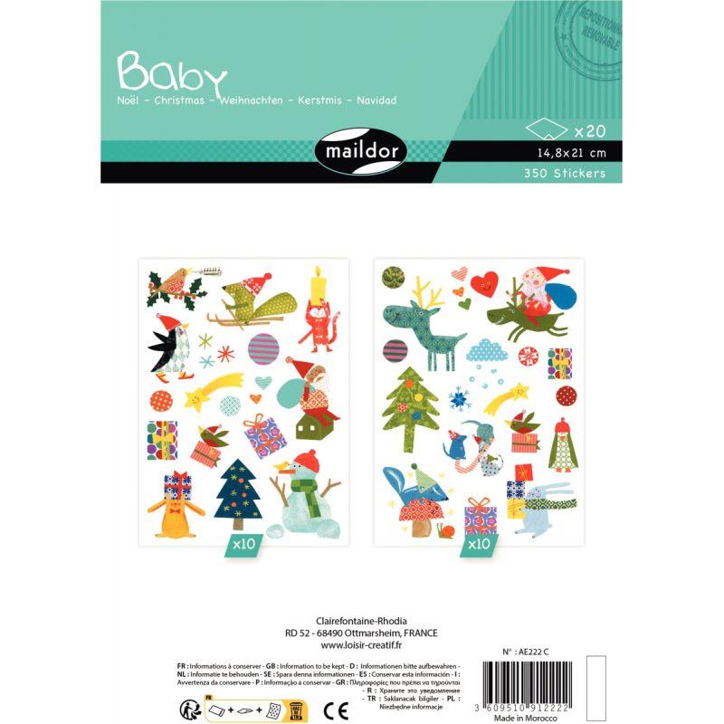 Image de  Pochette 350 maxi gommette baby noel 