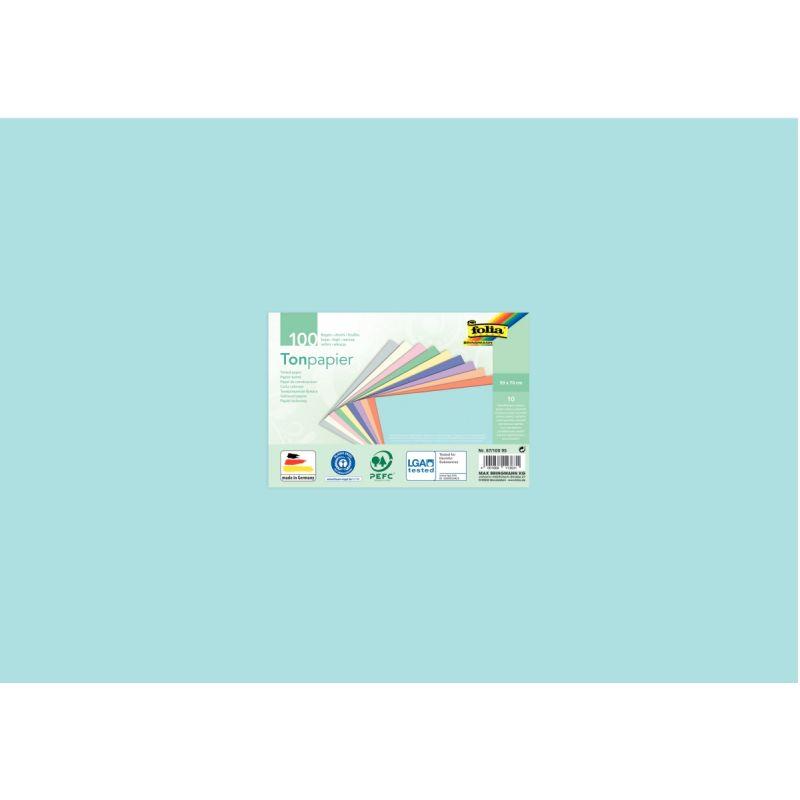 Image de  Paquet de 100 feuilles 130g  50x70cm 10 couleurs pastels 