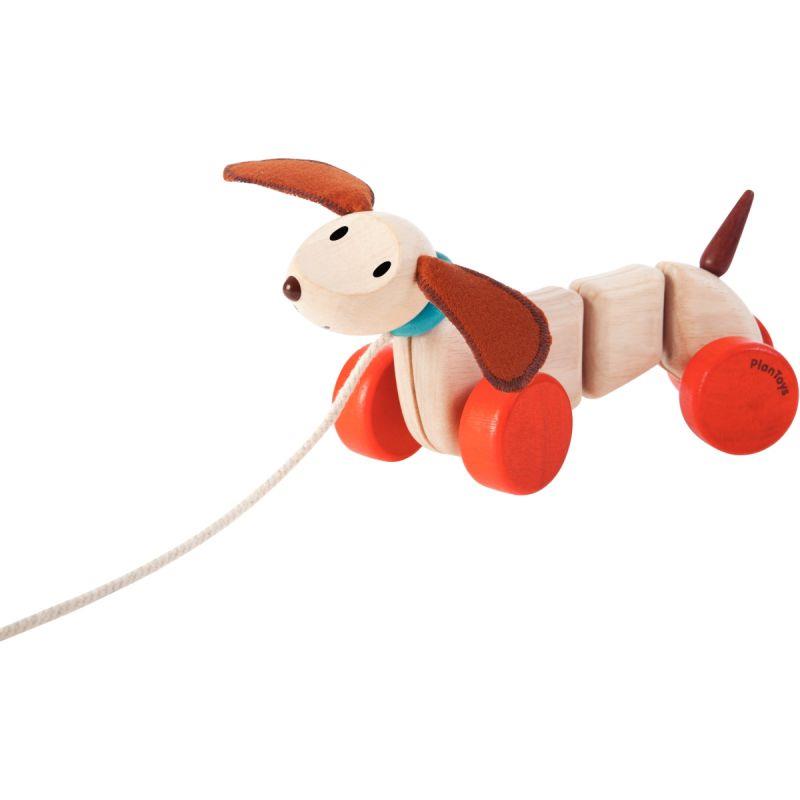 Image de  Teck le chien à tirer en bois PLAN TOYS 