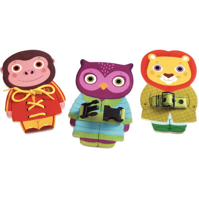 Image de  Lot de 3 animaux en bois, Attachtou 