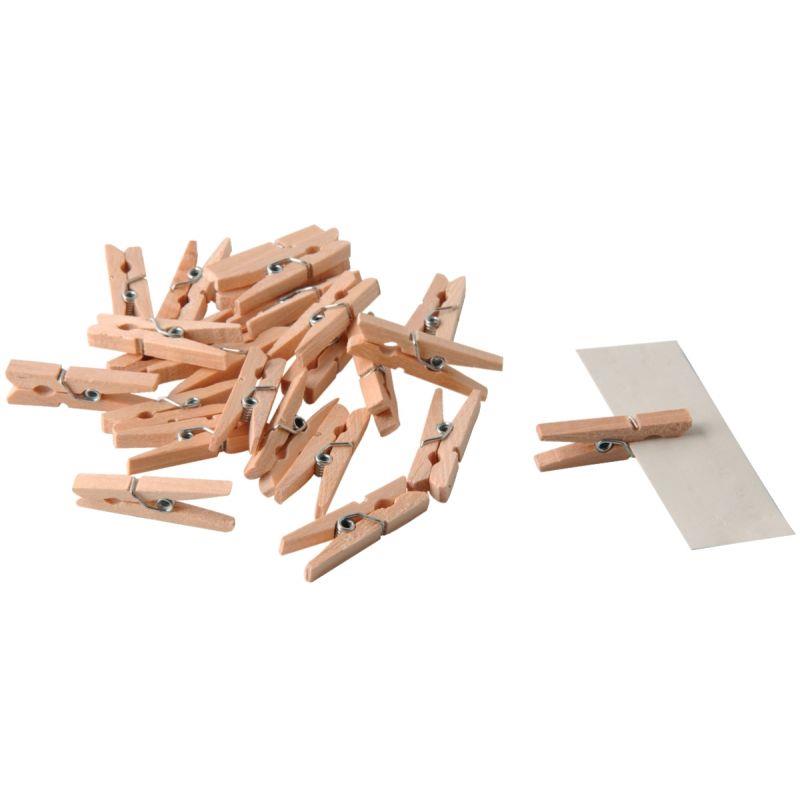 Image de  Sachet de 48 mini pinces à linge en bois brut 
