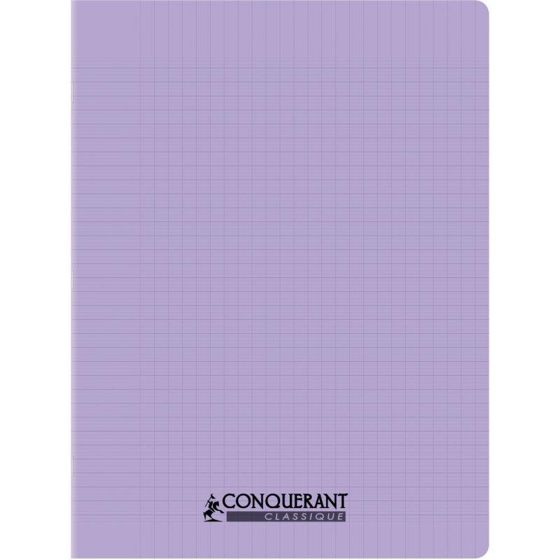 Image de  Piqûre 96 pages CONQUERANT, 24x32 cm, seyès, couv PP lilas 