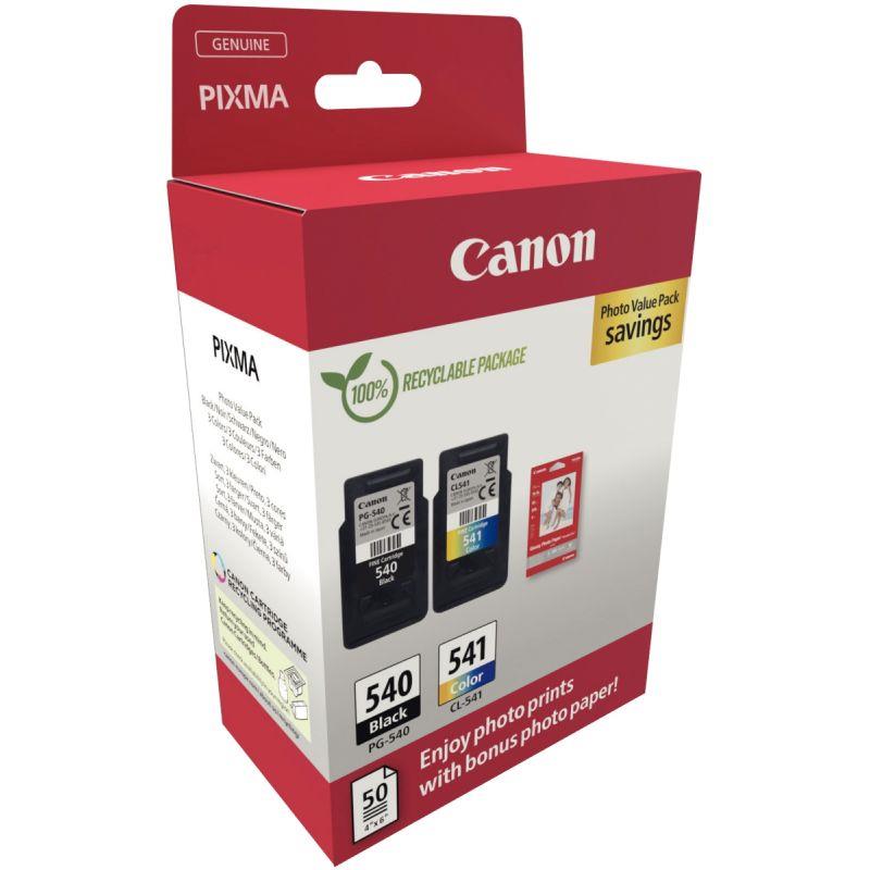 Image de  Canon 540 / 541 pack de 2 cartouches jet d''encre noire & couleurs authentique (PG540BK / CL541CMJ) 