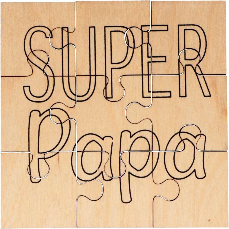 Image de  Puzzle en bois 9 pièces, Super Papa 
