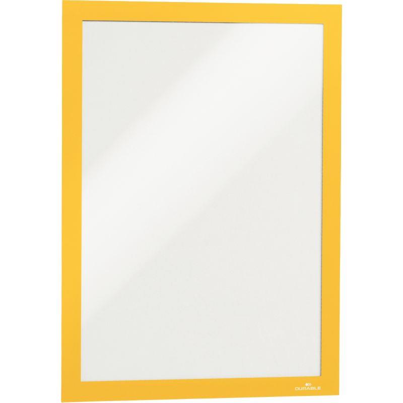 Image de  Sachet de 2 cadres d''affichage A4 adhésif repositionnable avec contour magnétique jaune 
