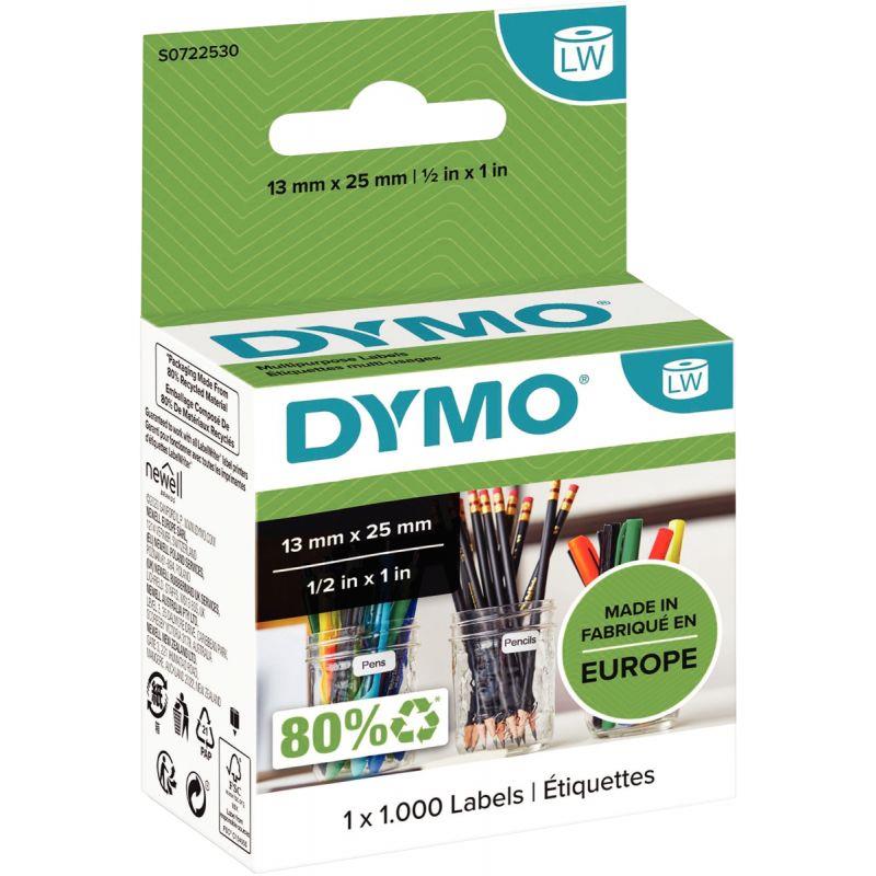 Image de  Boite de 1 rouleau de 1000 étiquettes 25 x 12mm multi-usage adhésif semi-permanent 
