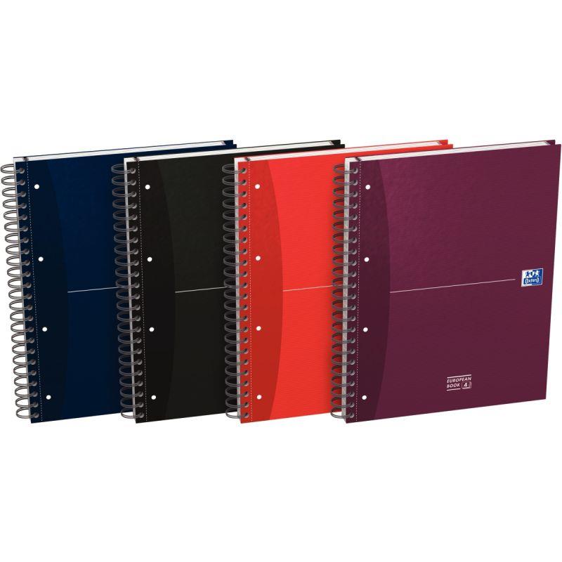 Image de  Cahier à reliure intégrale EUROPEAN BOOK format A4+, quadrillé 5x5, 240 pages perforées 