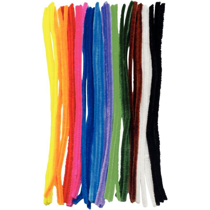 Image de  Sachet de 36 chenilles diamètre 6mm longueur 30cm. 12 coloris assortis 