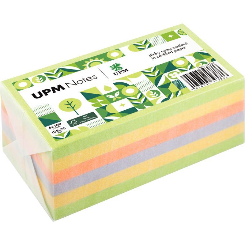 Image de  Lot de 6 blocs repositionnables 100 feuilles 125x75mm coloris spring 