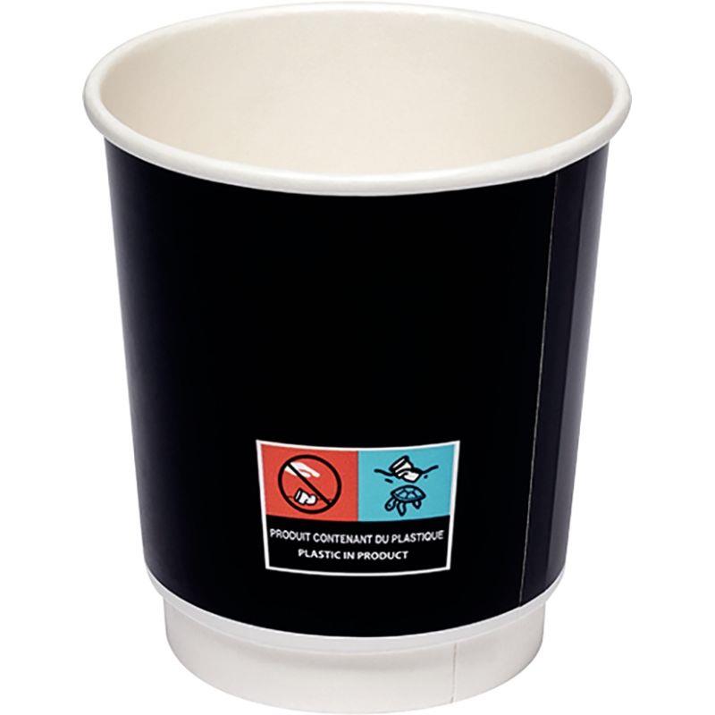 Image de  Paquet de 25 gobelets double parois noir 42 cl 