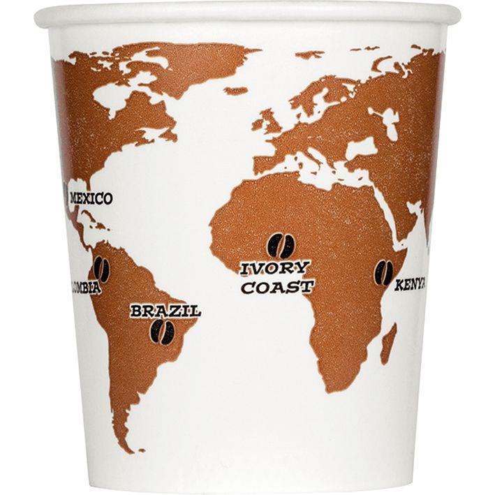 Image de  Paquet de 60 gobelets World Map 29 cl 