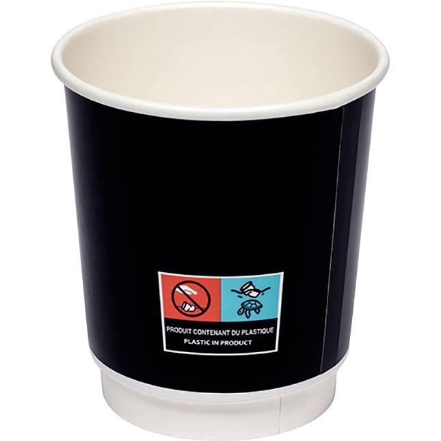 Image de  Paquet de 25 gobelets double parois noir 29 cl 