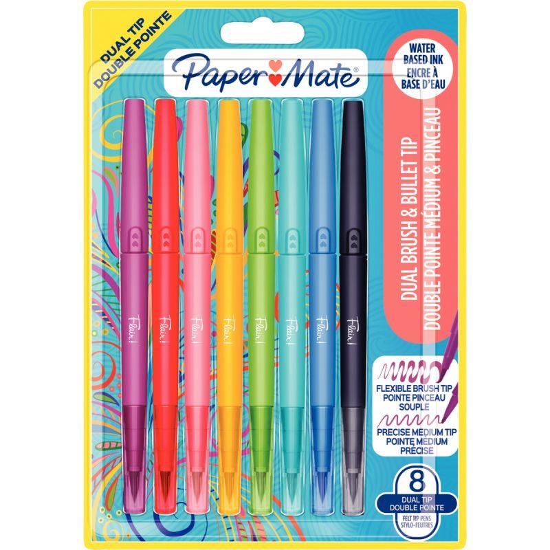 Image de  Blister de 8 feutres Flair Dual bi-pointes assortis 