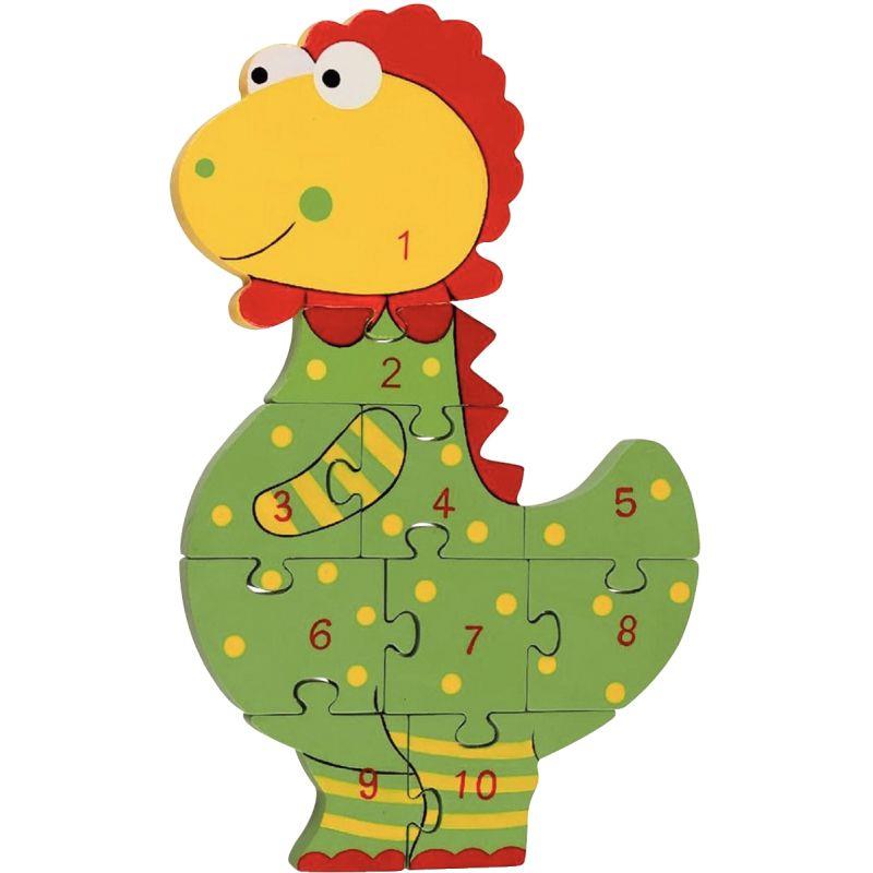 Image de  Puzzle dinosaure les chiffres 
