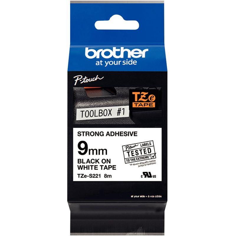 Image de  Recharge Brother TZE noir sur blanc 9 mm 