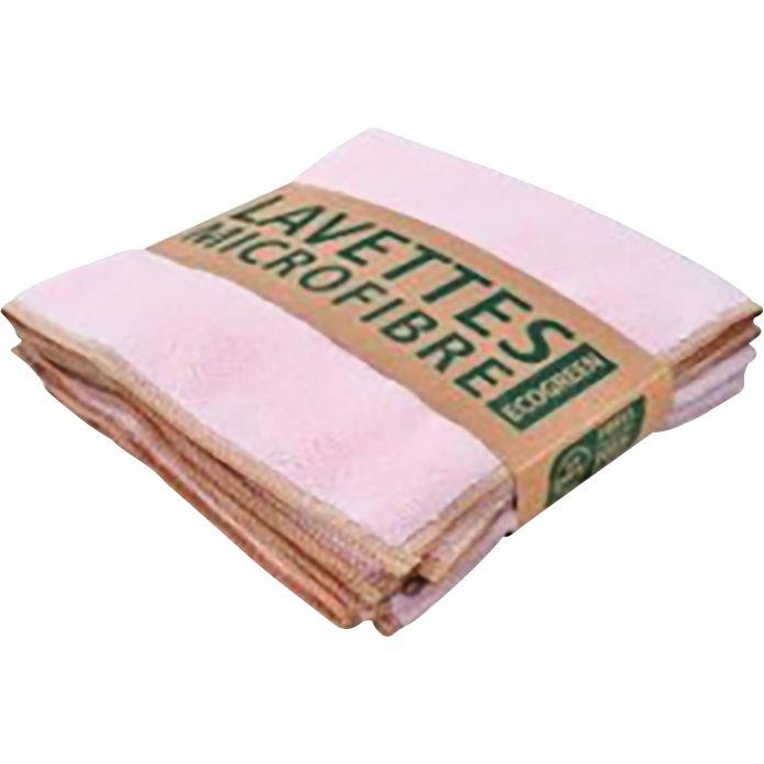 Image de  Lavette microfibre recyclée rose 38x38cm  220gr/m² - Lot de 5 