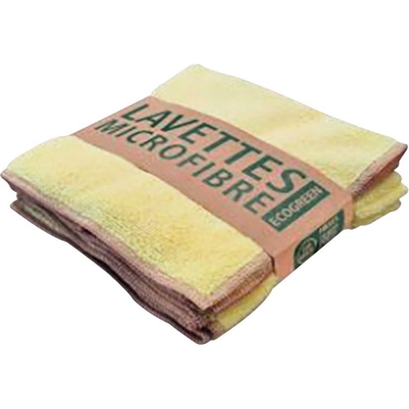 Image de  LAVETTE MICROFIBRE RECYCLEE JAUNE 38x38cm  220gr/m² - LOT DE 5 