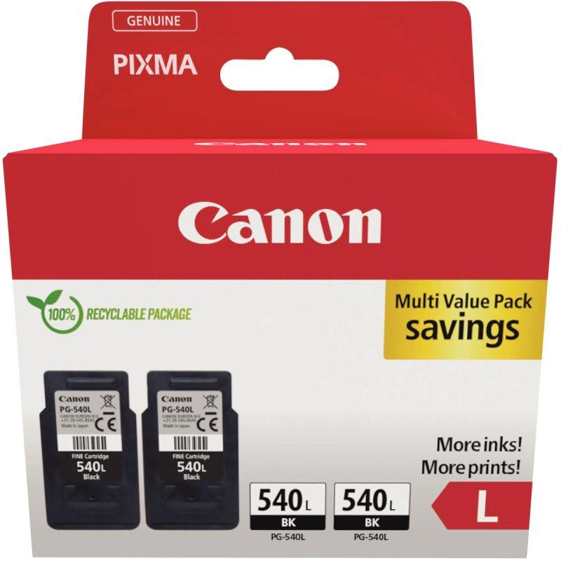 Image de  Canon 540L lot de 2 cartouches jet d''encre noire haute capacité authentique (PG540BK L) 