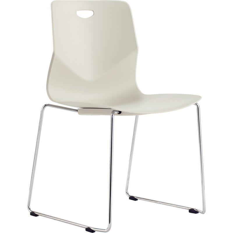 Image de  Chaise Tecseat blanc avec pied fenêtre chrome 