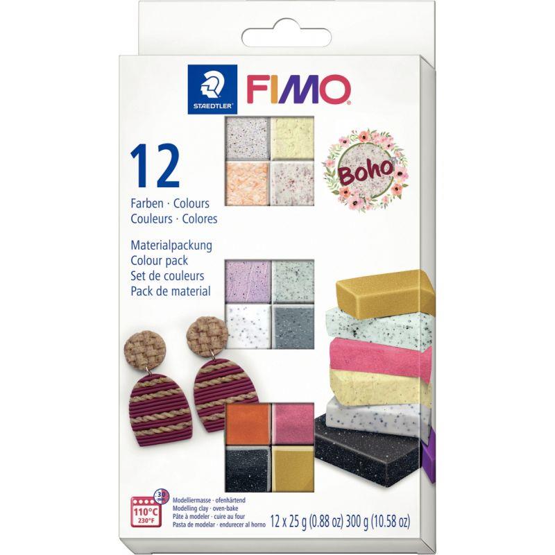 Image de  Lot de 12 pains fimo 25g effet boho 